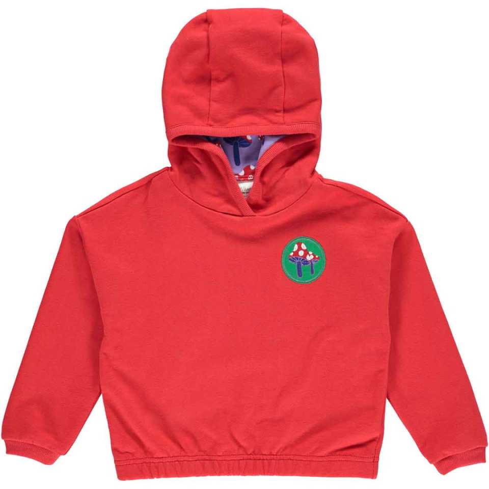 Hanorac cu imprimeu ciuperci, roșu lollipop