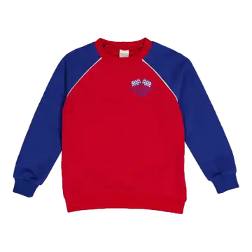 Bluziță groasă Racing Raglan, roșu salsa