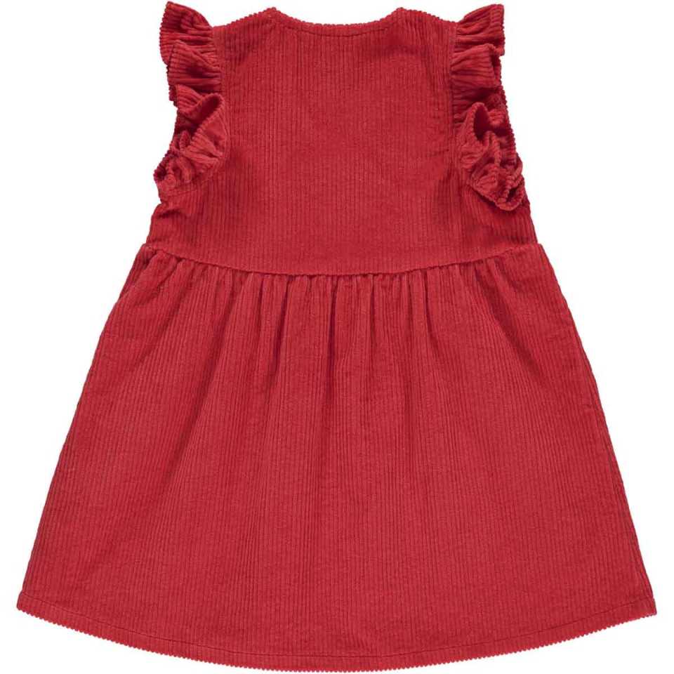 Rochie din reiat cu mânecă scurtă, roșu lollipop