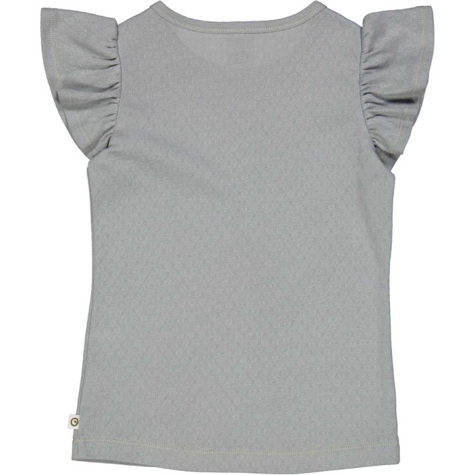 Tricou Pointelle Frill cu mânecă scurtă, jasmin blue