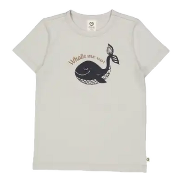 Tricou imprimat cu balenă, albastru deschis