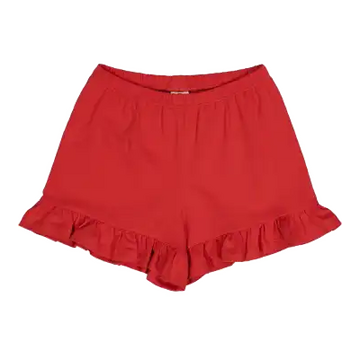 Pantaloni scurți roșii cu volane