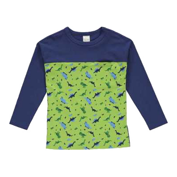 Bluza albastră cu imprimeu dinozaur