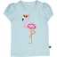 Tricou bleu cu imprimeu flamingo