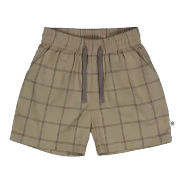 Pantaloni scurți cu carouri, bej