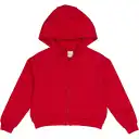 Hanorac College cu fermoar, roșu salsa