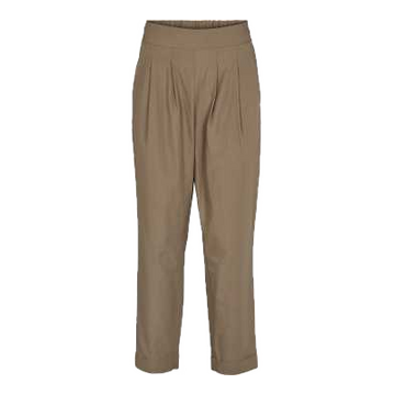Pantaloni maro din poplin, cu buzunare