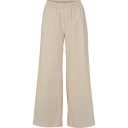 Pantaloni crem din poplin, cu buzunare