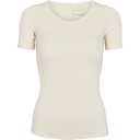 Tricou Calm Rib cu mânecă scurtă, crem