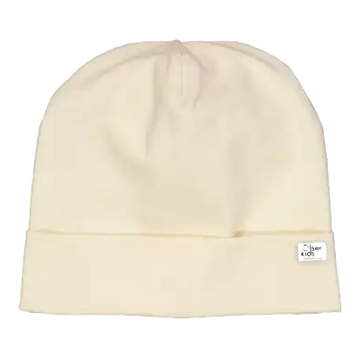Căciuliță beanie crem pentru copii din bumbac organic