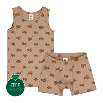 Set boxeri și maiou Dachshund, bej