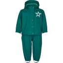 Set de ploaie format din geaca si pantaloni salopeta, verde cucumber