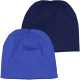 Set 2 căciulițe tip beanie pentru copii din bumbac organic, albastru și bleumarin