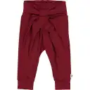 Pantaloni vișinii cu fundiță din bumbac organic