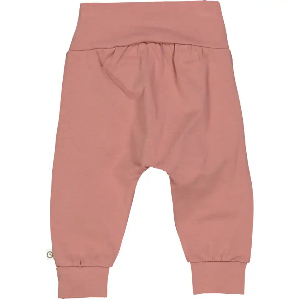 Pantaloni cu fundiță din bumbac organic, roz daydream