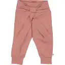 Pantaloni cu fundiță din bumbac organic, roz daydream