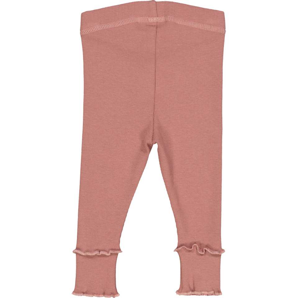 Set 2 colanți rib pentru bebeluși din bumbac organic, roz închis și verde prafuit