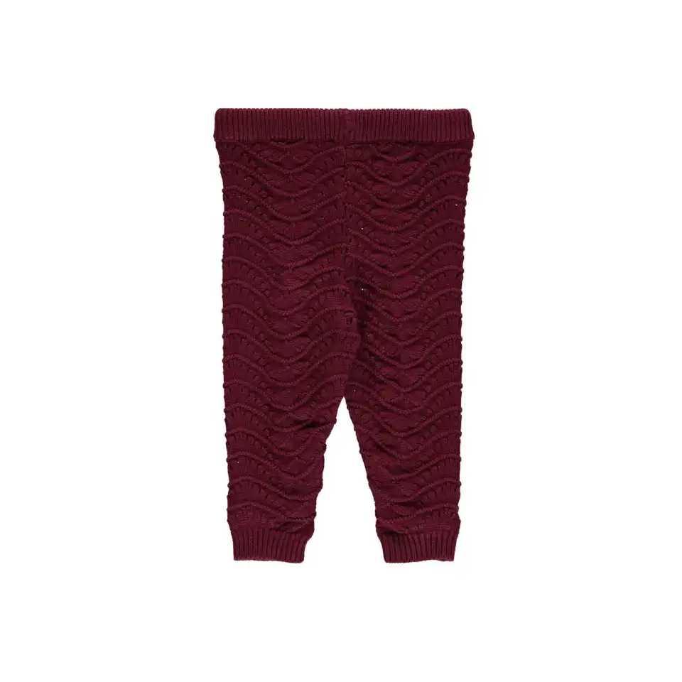 Pantaloni tricotați pentru bebeluși din bumbac organic, fig