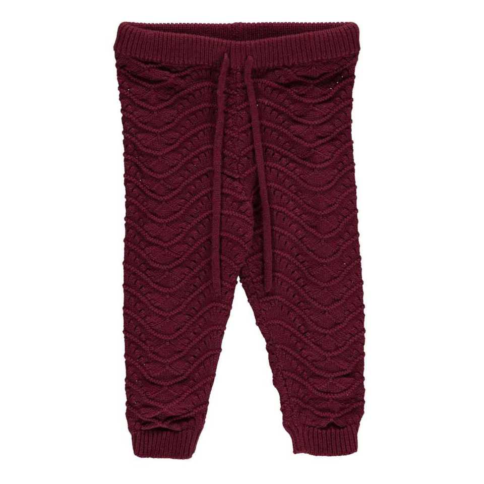 Pantaloni tricotați pentru bebeluși din bumbac organic, fig