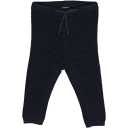 Pantaloni tricotați rib pentru bebeluși din bumbac organic, bleumarin