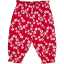 Pantaloni comozi roșii cu imprimeu floricele albe