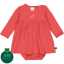 Rochie tip body cu imprimeu steluțe și mânecă lungă, roșu cranberry