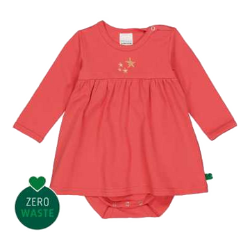 Rochie tip body cu imprimeu steluțe și mânecă lungă, roșu cranberry