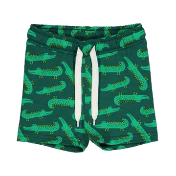 Pantaloni scurți verzi cu imprimeu crocodili