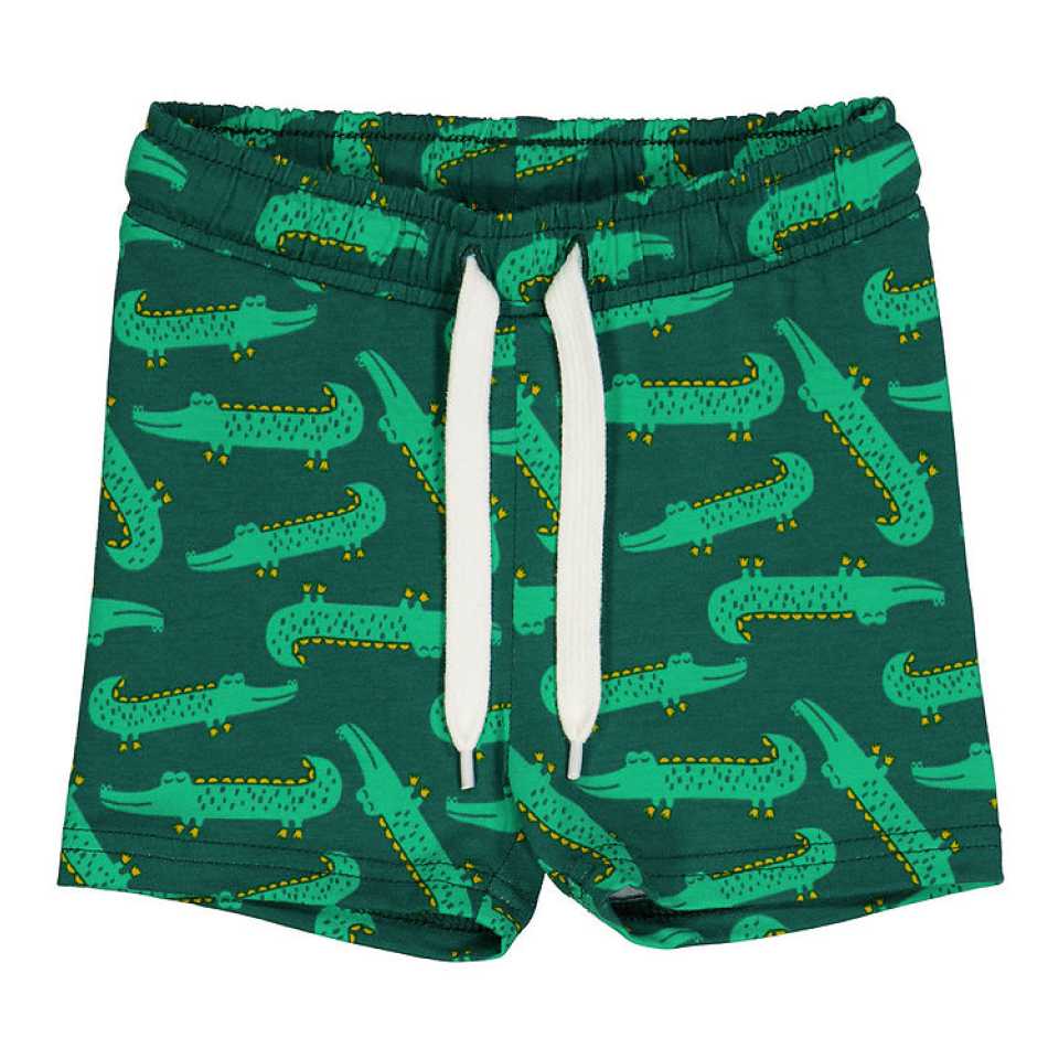 Pantaloni scurți verzi cu imprimeu crocodili