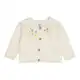Cardigan tricotat cu imprimeu floricele, crem