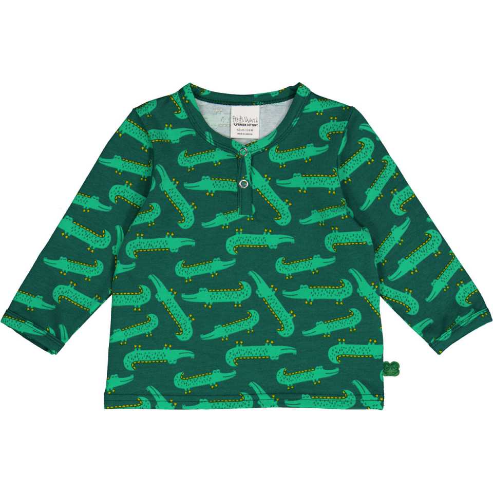 Bluza cu imprimeu crocodil, verde
