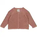 Cardigan tricotat roz din bumbac organic