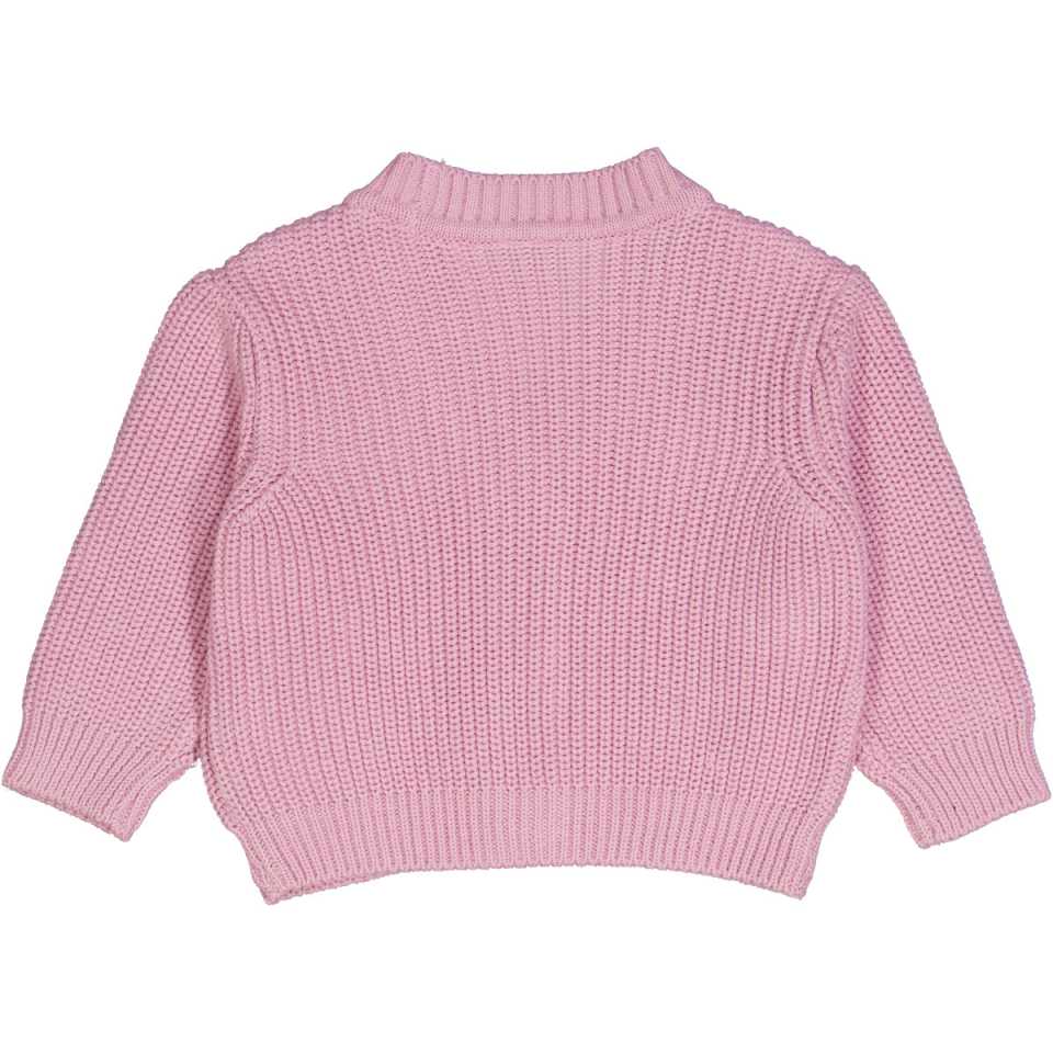 Cardigan tricotat gros, roz