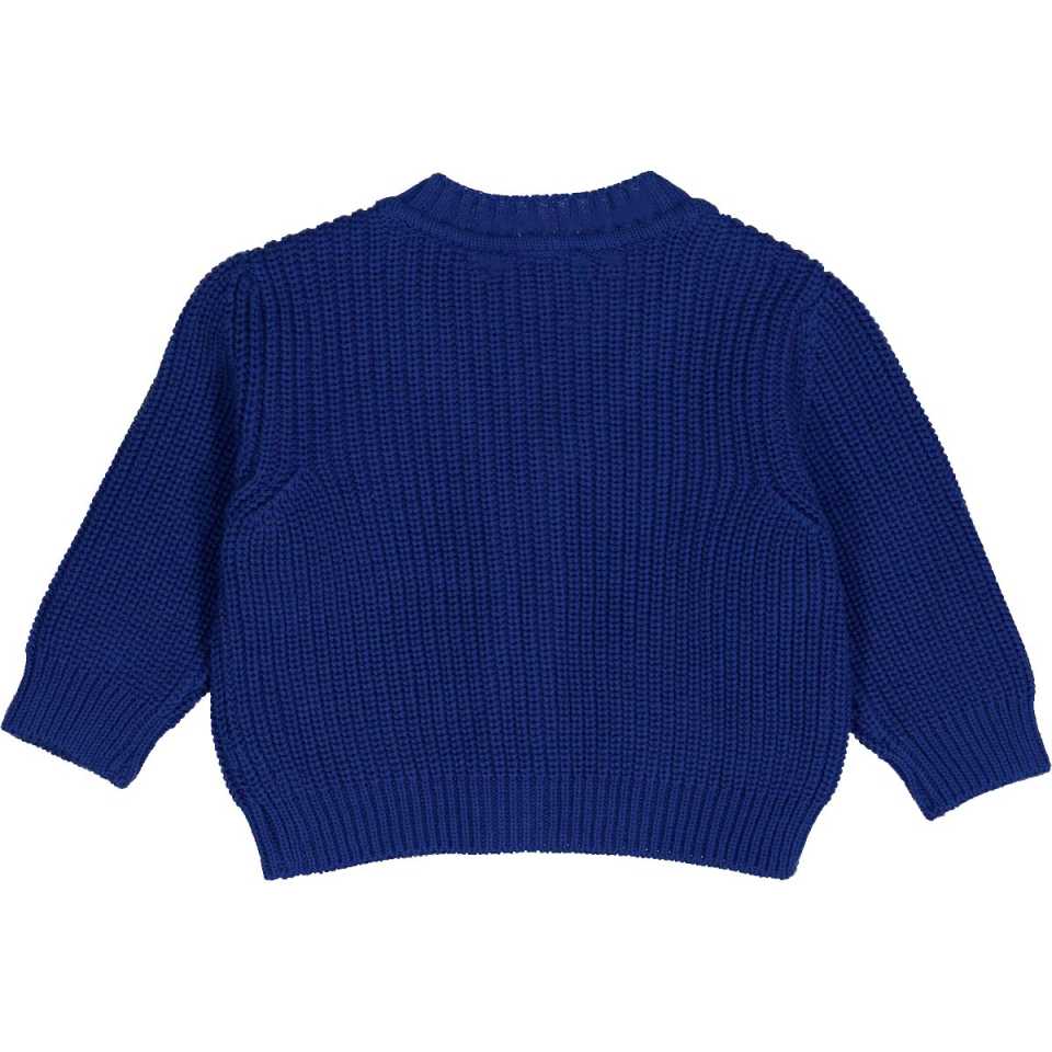 Cardigan tricotat gros, albastru intens