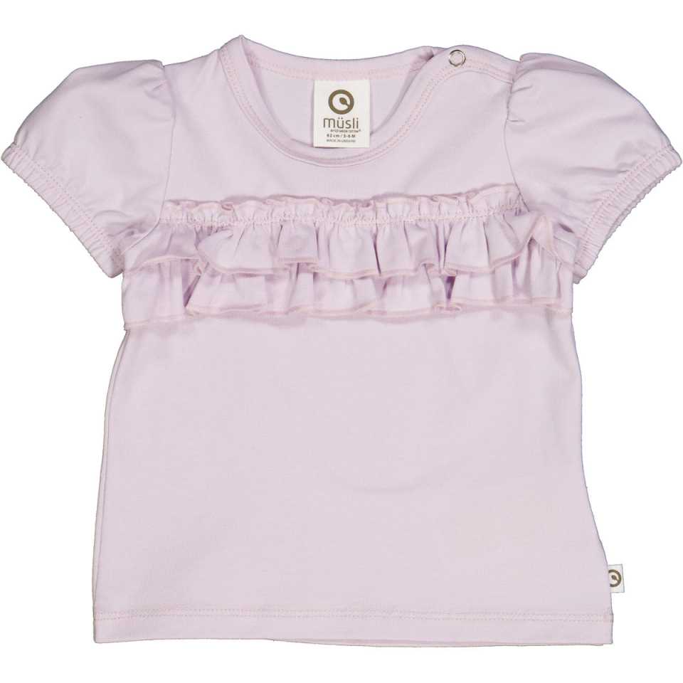 Tricou cu mânecă bufantă, roz lila