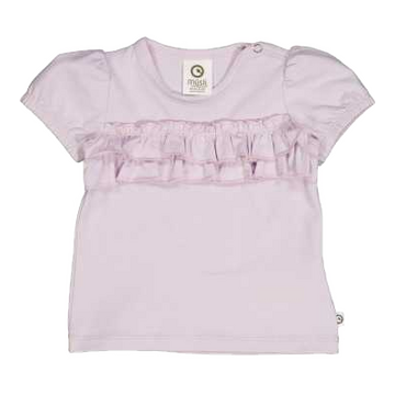 Tricou cu mânecă bufantă, roz lila