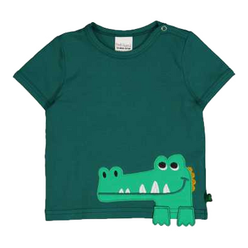Tricou cu imprimeu crocodil, verde