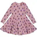 Rochie Deco învârticioasă cu imprimeu floricele, roz închis