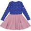 Rochie învârticioasă cu inimioare, albastru indigo