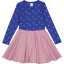 Rochie învârticioasă cu inimioare, albastru indigo