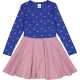 Rochie învârticioasă cu inimioare, albastru indigo