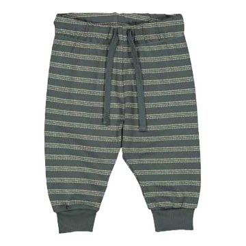 Pantaloni de trening verzi cu dungi crem