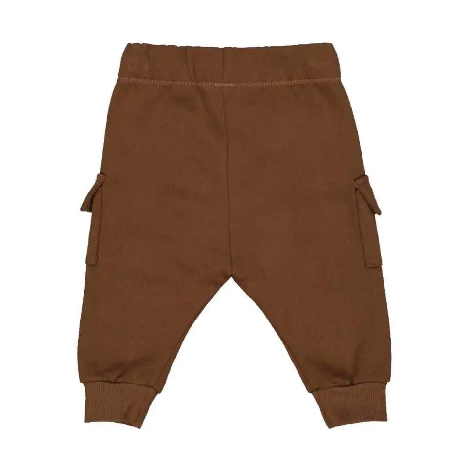 Pantaloni cargo din bumbac, maro închis