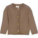 Cardigan tricotat rib, maro închis