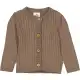 Cardigan tricotat rib, maro închis