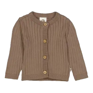 Cardigan tricotat rib, maro închis