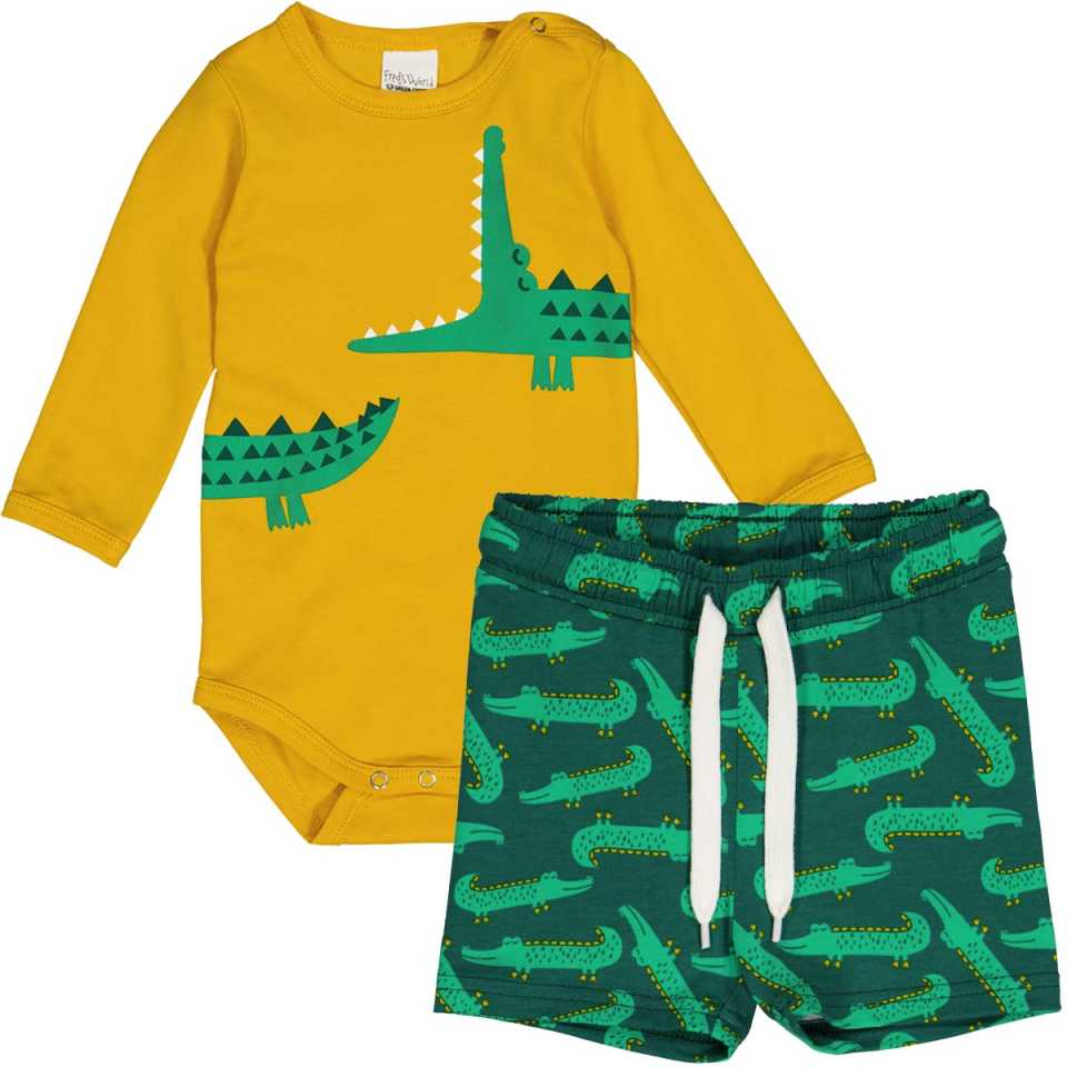 Set Croco format din body și pantaloni scurți