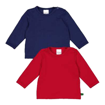 Set 2 bluze cu mânecă lungă, roșie și bleumarin
