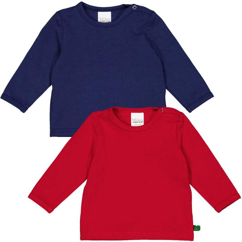 Set 2 bluze cu mânecă lungă, roșie și bleumarin