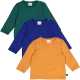 Set 3 bluze portocaliu intens, verde și bleumarin